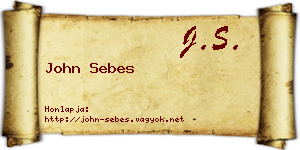 John Sebes névjegykártya